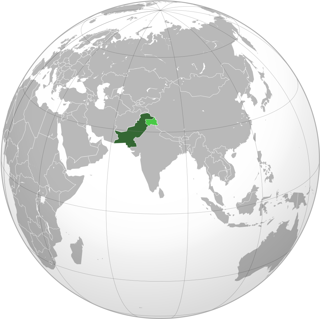 location of the pakistan in world map